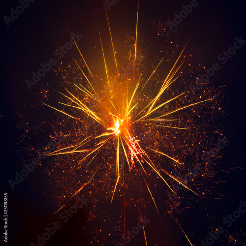 Fireworks in the sky at night as a background © schankz