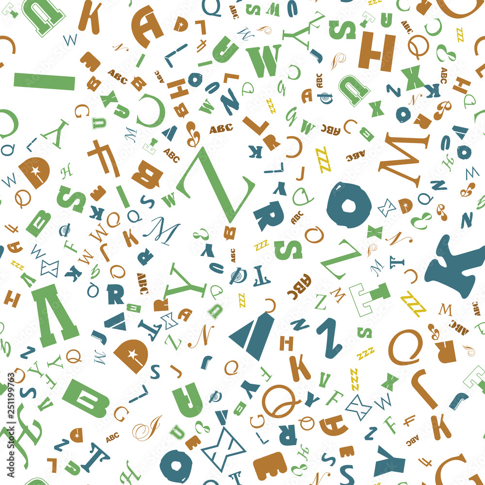 Letters, alphabet, education, school concept. Seamless vector EPS 10 pattern. Flat style Letters, alphabet, education, school concept. Seamless vector EPS 10 pattern. Flat style