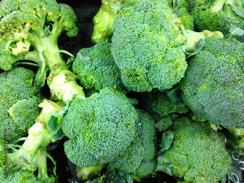 Broccoli is an edible green plant in the cabbage family whose large flowering head is eaten as a vegetable. Broccoli is often boiled or steamed but may be eaten raw.