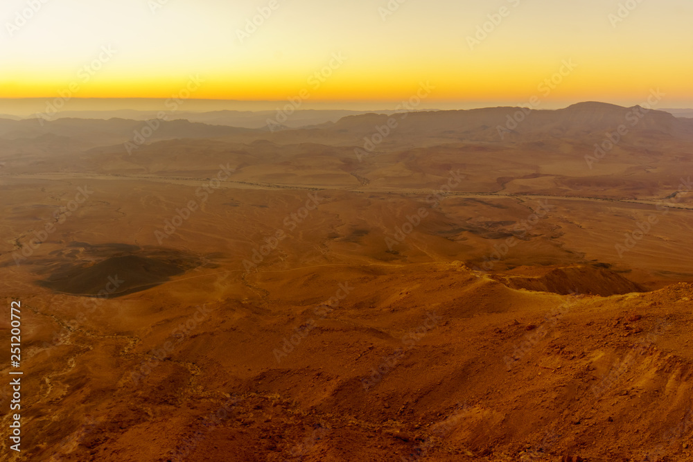 Sunrise view of Makhtesh (crater) Ramon
