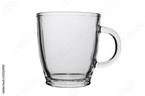 empty glass cup for drinks on a white background