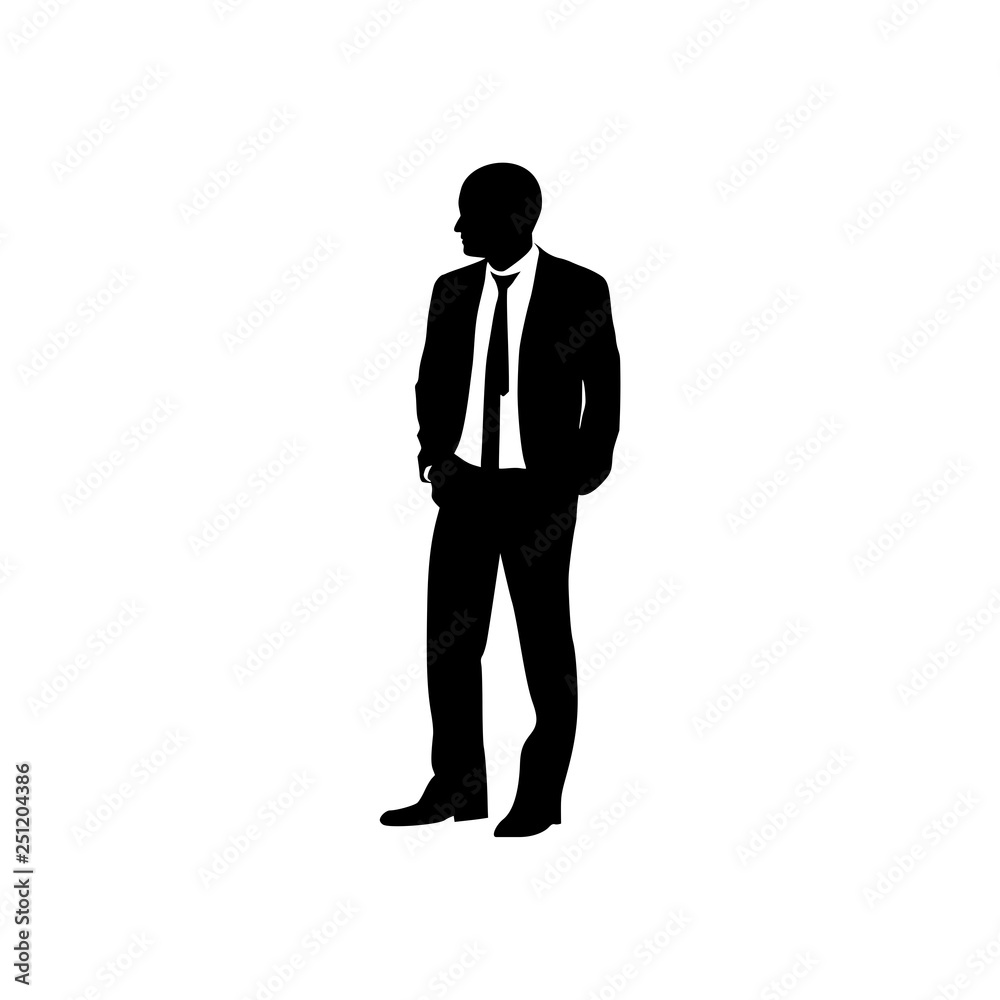 Young business man silhouette