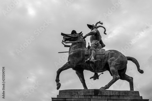 Equestrian statue of Pizarro in Trujillo  Spain 