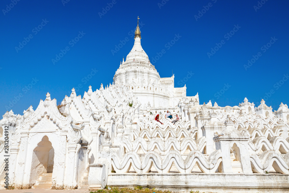 White pagoda in Mingun Myanmar