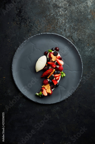 Berry and cream dessert