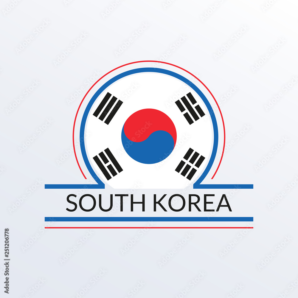 South Korea flag icon. South Korean circle logo or badge. Vector illustration. South Korea flag icon. South Korean circle logo or badge. Vector illustration.