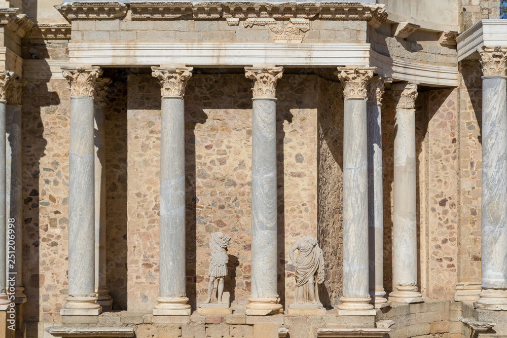 Classic Roman amphitheater located in Merida (Spain)