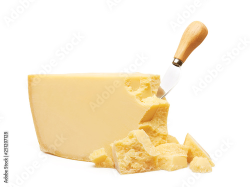 Obraz na płótnie Parmesan cheese isolated on white