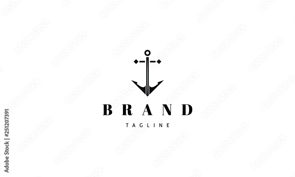 Anchor black vector abstract logo design image Anchor black vector abstract logo design image