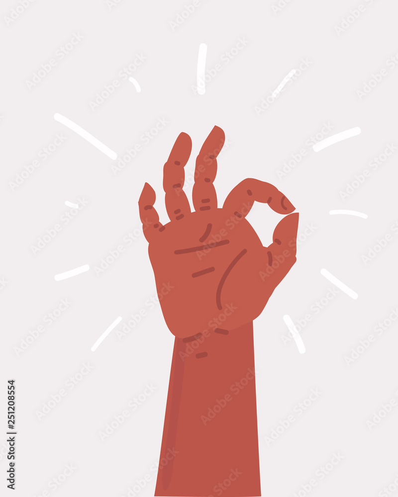 Fototapeta premium Ok hand sign hand on white background.