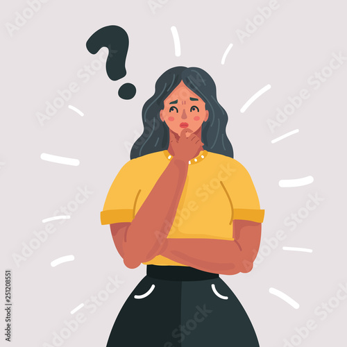Woman holding a question mark.