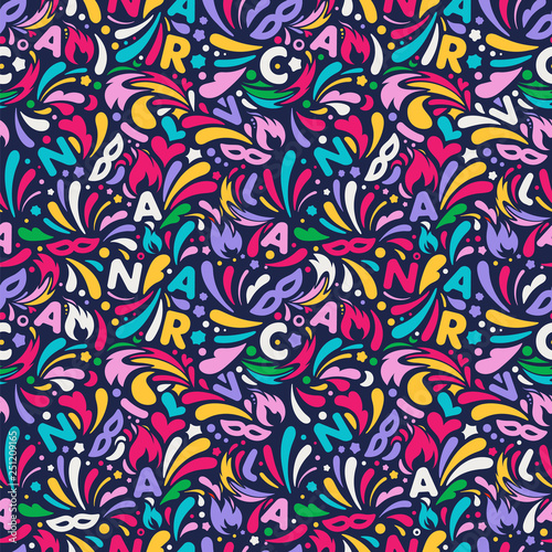 Colorful abstract seamless pattern. Brazilian carnaval design template