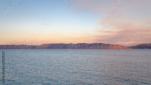 View on Bear lake at sunset  from Garden City  Utah  United States