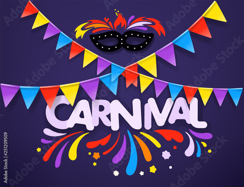 Masquerade vector concept. Carnival banner