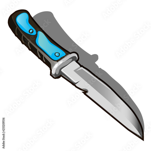 Knife isolated on white background. Vector cartoon close-up illustration.