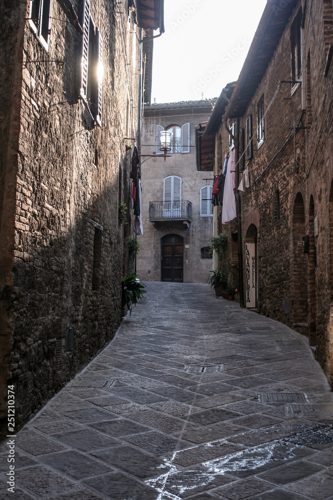 narrow street in old Italian town
