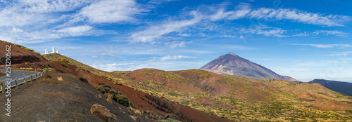 Stunning panoramic view of Teide volcano. Las Cañadas del Teide. Tenerife. Canary Islands..Spain