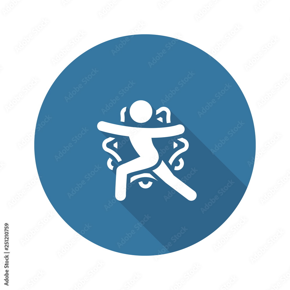 Yoga Warrior II Pose Icon. Flat Design Isolated Illustration. Yoga Warrior II Pose Icon. Flat Design Isolated Illustration.