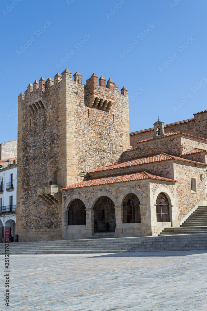 Tower of the Bujaco in the Main Square of Caceres (Spain)
