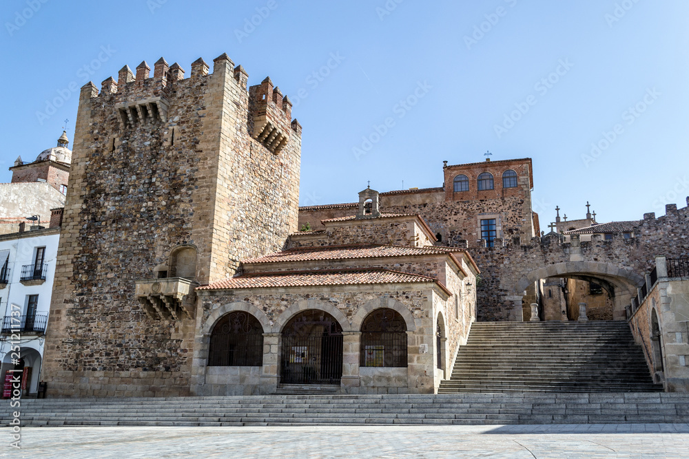 Tower of the Bujaco in the Main Square of Caceres (Spain)