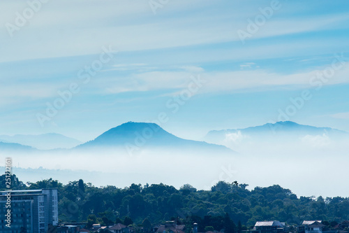 Fototapeta Naklejka Na Ścianę i Meble -  Beautiful misty morning in Bandung city