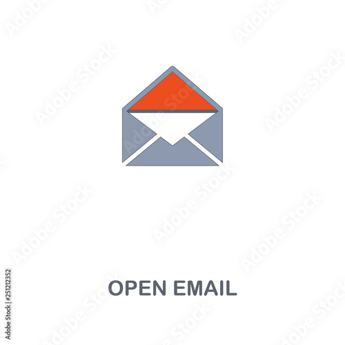 Open Email icon. Premium two colors style design from contact us icons collection. Pixel perfect Open Email icon for web design, apps, software, print usage