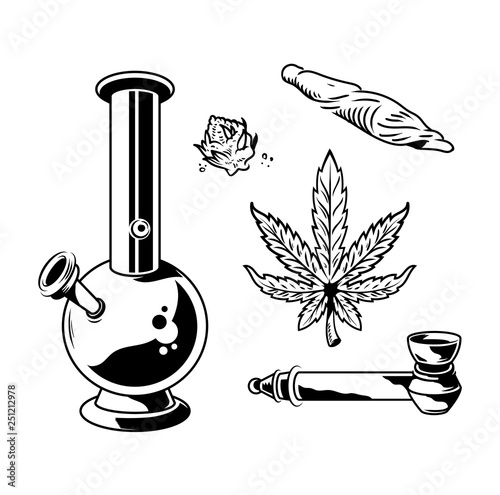 cannabis marijuana set 