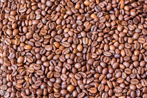 The background of coffee beans. Growing and selling coffee_