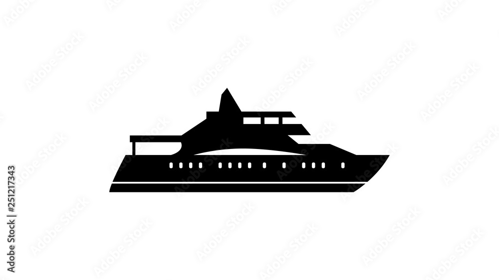Yacht ship silhouette icon. Element of ship icon. Premium quality graphic design icon. Signs and symbols collection icon for websites, web design, mobile app