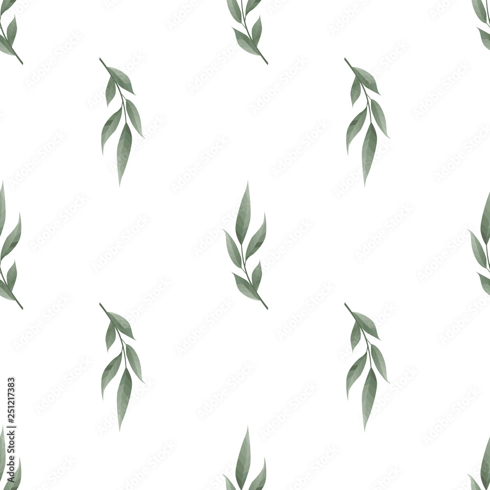 Seamless leaves pattern. Design for banner, poster, card, cover, invitation, placard brochure or header.