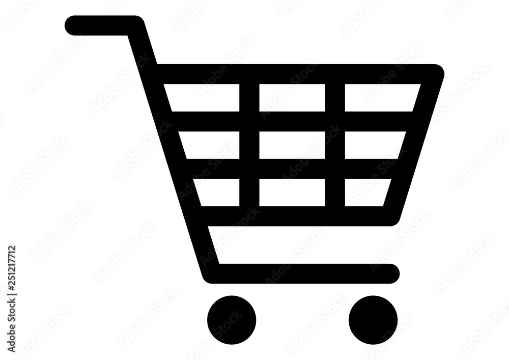 gz330 GrafikZeichnung - german: Warenkorb / Einkaufswagen / Bestellung /  Auftrag / Shop / Symbol - english: shopping cart icon / order / shop -  simple template - DIN A4 - g7256 Stock Illustration | Adobe Stock