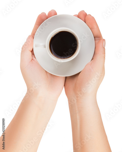 hands offers Cup of coffee