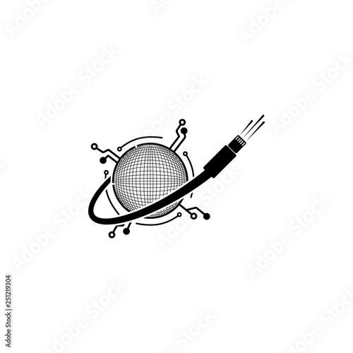 global fiber optic icon. Element of internet connection icon. Premium quality graphic design icon. Signs and symbols collection icon for websites, web design, mobile app