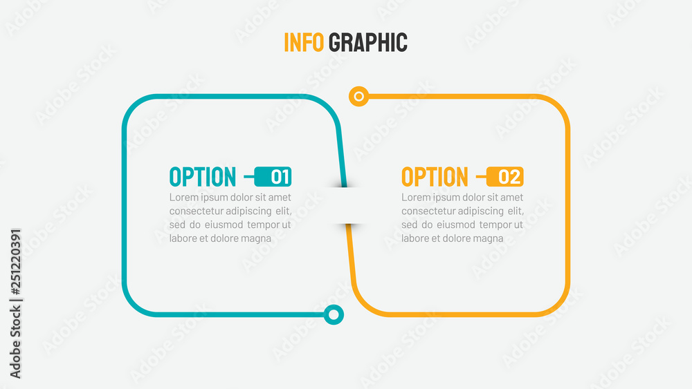 Thin line infographic processes. Timeline with 2 option. Vector ...