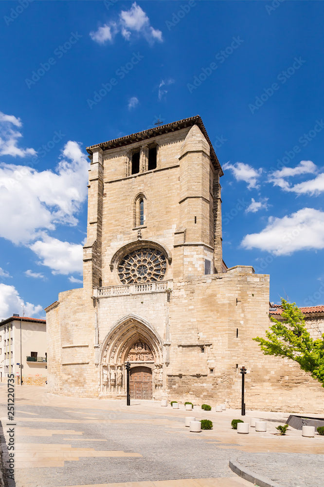 Burgos, Spain. The facade of the church of Iglesia de San Esteban