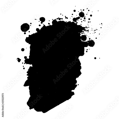 Abstract black ink splash. Vector illustration. Grunge texture for cards and flyers design.