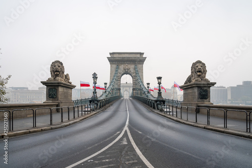 The Chain Bridge in Budapest, Hungary, Europe