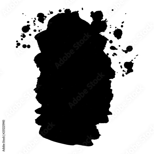 Abstract black ink splash. Vector illustration. Grunge texture for cards and flyers design.