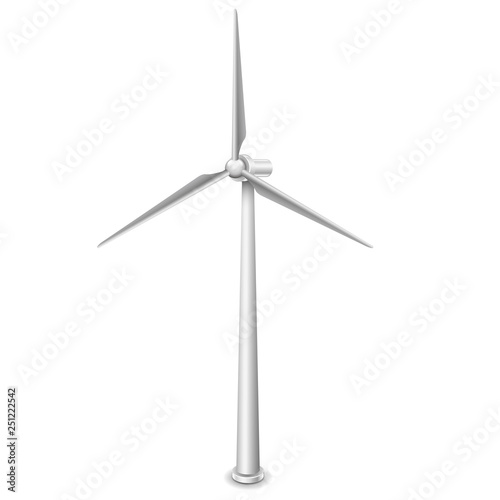 Wind turbines alternative energy resource isolated on white vector