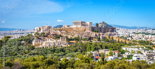 Panorama of Athens with Acropolis hill, Greece photo