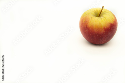 Red, yellow, juicy, ripe apple.