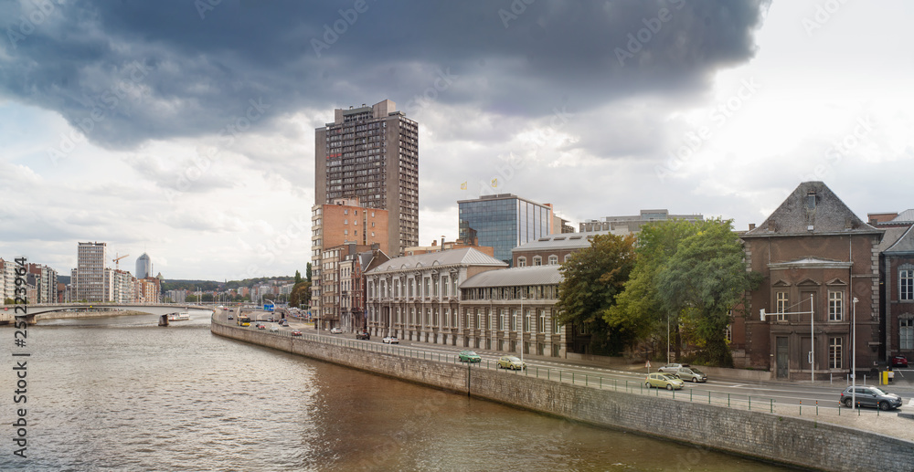 Panoramic view of Meuse rivers quay
