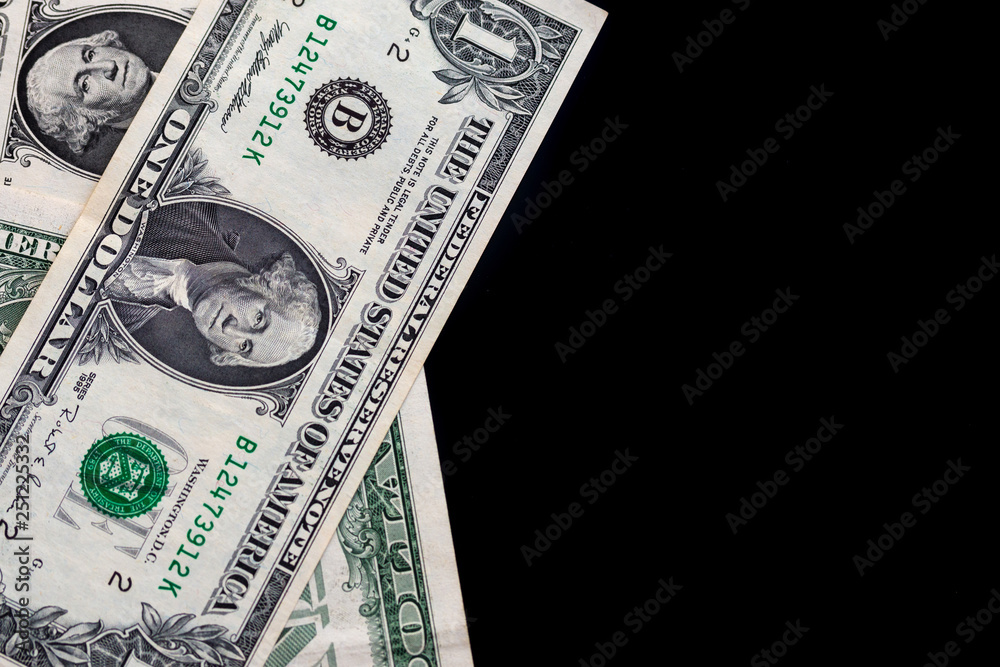 american dollar isolate on black background american dollar isolate on black background