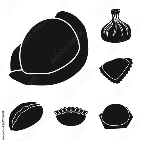 Vector design of cuisine  and appetizer symbol. Collection of cuisine  and food  stock symbol for web.