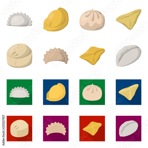 Vector design of products  and cooking sign. Set of products  and appetizer vector icon for stock.
