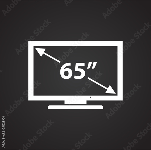 TV icon on black background for graphic and web design, Modern simple vector sign. Internet concept. Trendy symbol for website design web button or mobile app