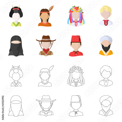 Vector illustration of imitator and resident symbol. Set of imitator and culture vector icon for stock.