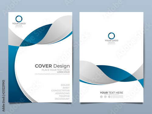 Blue corporate identity cover business vector design, Flyer brochure advertising abstract background, Leaflet Modern poster magazine layout template, Annual report for presentation. photo