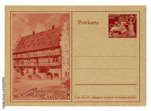 Old German postal card / postcard: 10th anniversary of the German national society of Jewelers. August 1942, world war II, Germany, third Reich