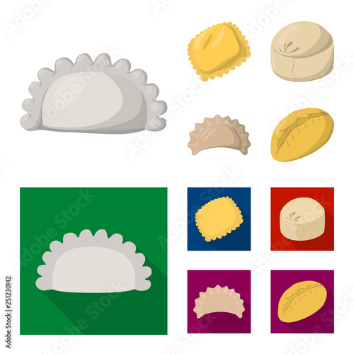 Vector illustration of products  and cooking sign. Collection of products  and appetizer stock symbol for web.